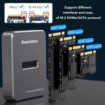 Док-станция с USB-адаптером M.2 NVMe NGFF SSD SATA