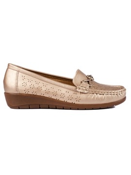 Женские золотые мокасины 41