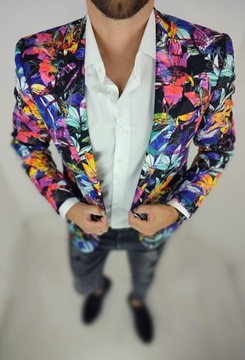 GIOVANNI PERA Куртка мужская D609 повседневная, разноцветная, ЦВЕТЫ 54 L/XL