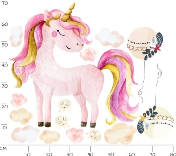 Наклейки на стену с изображением балерины PASTEL UNICORN