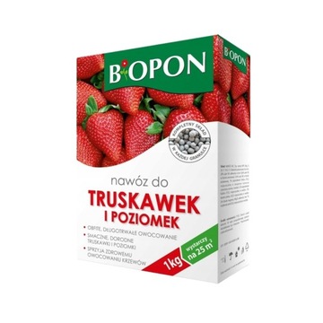 BIOPON NAWÓZ DO TRUSKAWEK I POZIOMEK GRANULAT 1KG OBFITE DŁUGIE OWOCOWANIE
