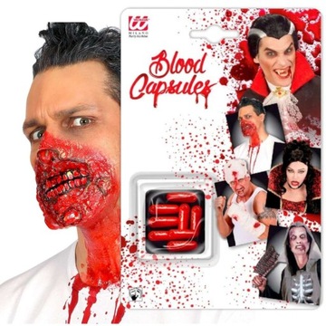 sztuczna KREW w kapsułkach HALLOWEEN przebranie WAMPIR drakula ZOMBIE