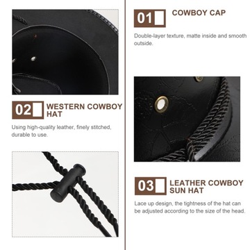 Skórzana czapka kowbojska wiadro kapelusze męskie kask męski