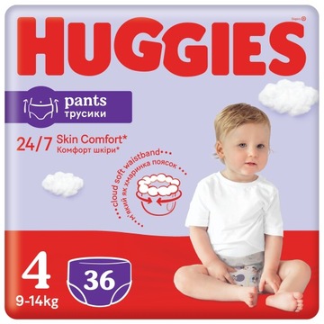 HUGGIES Pieluchomajtki Pants 4 (9-14kg) 36 szt