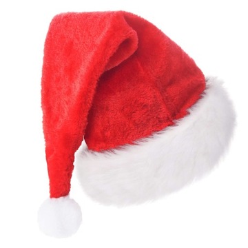 CZAPKA MIKOŁAJA PLUSZOWA MIKOŁAJKI ŚWIĄTECZNA