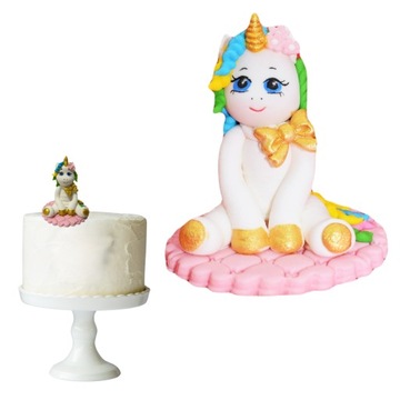 FIGURKA CUKROWA NA TORT JEDNOROŻEC UNICORN JADALNA DEKORACJA