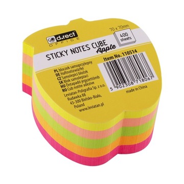 Bloczek samoprzylepny D.rect 400 kartek jabłko