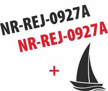 NAKLEJKA NA ŁÓDKĘ NUMER REJESTRACYJNY +GRATIS