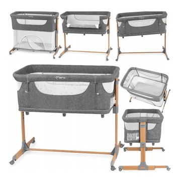 MoMi SMART BED 4w1 - ŁÓŻECZKO DOSTAWNE - materac, pojemnik