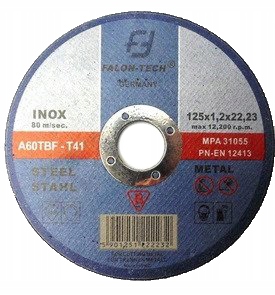 TARCZA DO CIĘCIA METALU inox 125 x 1,2 FALON TECH
