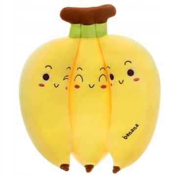 Maskotka pluszak poduszka uśmiechnięte BANANY kiść bananów 30cm