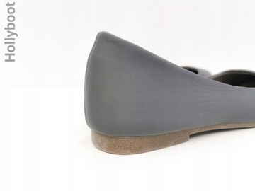 BALERINY PARIS BALETKI GŁADKIE SZARE SATYNOWE