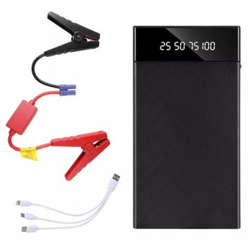 POWER BANK JUMP STARTER ROZRUCH BOOSTER SAMOCHODOWY 12V 10000MAH + KLEMY