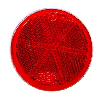 ODBLASK OKRĄGŁY PRZYKRĘCANY CZERWONY ROMET WSK WFM SHL KOMAR 62mm
