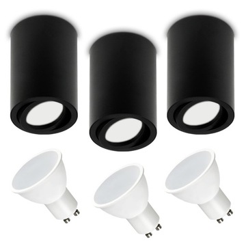 3 x OPRAWA NATYNKOWA TUBA HALOG + ŻAR. LED GU10 7W