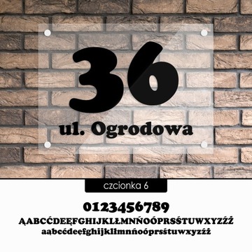 Tablica adresowa adres 3D numer na dom 40x30 przeźroczysta - szkło akrylowe