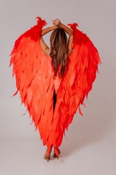 Красные крылья ангела, фотосессия. Крылья на День святого Валентина