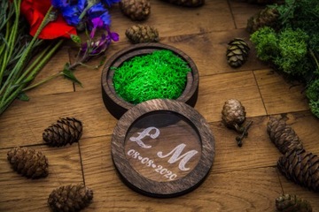 Шкатулка для обручальных колец с мхом ОКНО