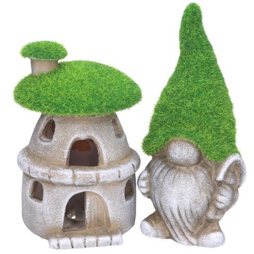 LAMPION LED FIGURKA OGRODOWA DOMEK GRZYBEK CERAMICZNY MECH DUŻY 16cm