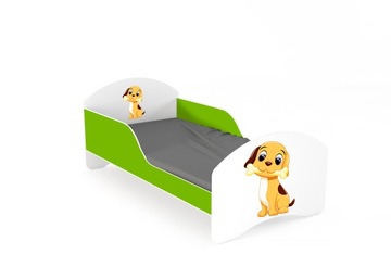 Детская кровать LEO2 140х70 белый и салатовый