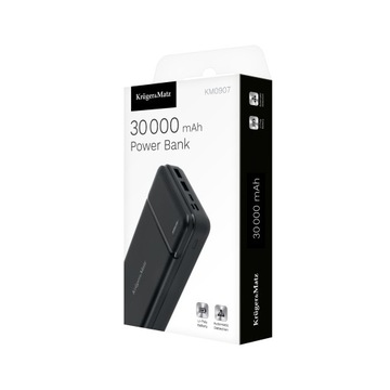 Power Bank 30000 мАч, 2xUSB, кабель USB-C KrugerMatz