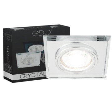 OPRAWA HALOGENOWA SZKLANA KWADRAT SREBRNA HALOGEN