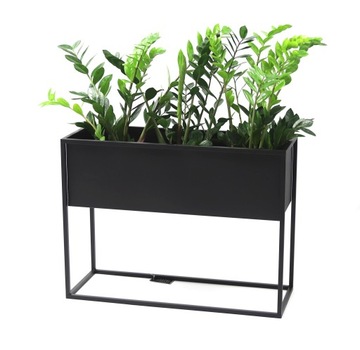 Kwietnik Metalowy Stojak na kwiaty 60x80x30cm czarny skrzynka LOFT