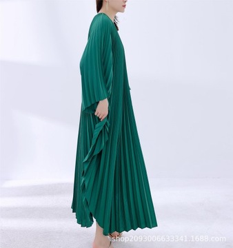 Sukienka Miyake luźna rękawy typu nietoperz długa