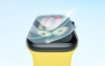 2 нанокристаллических защитных пленки для Apple Watch 7/8/9 45 мм + монтажный комплект
