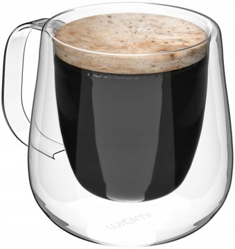 SZKLANKA PODWÓJNE DNO TERMICZNA DO KAWY ESPRESSO Z UCHEM MIOWI 6X 80 ML