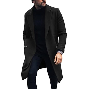 ЭЛЕГАНТНОЕ МУЖСКОЕ ДЛИННОЕ ОСЕННЕЕ ЗИМНЕЕ ПАЛЬТО