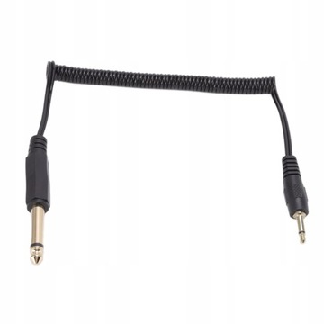 6.35mm do 3.5mm zwinięty kabel pozłacany chowany