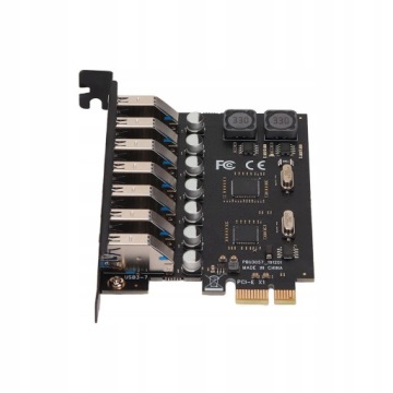 КАРТА РАСШИРЕНИЯ 7 ПОРТОВ USB 3.0 СО СЛОТОМ PCI-EX1 X4 X8 X16 5GBPS 12X12MM
