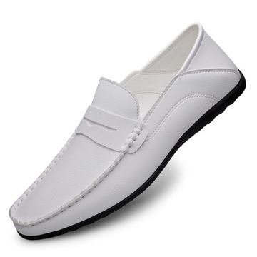 BUTY MĘSKIE MOKASYNY SKÓRA Wsuwane Komfort slip on skóra naturalna 43