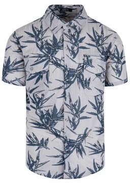 KOSZULA MĘSKA HAWAJSKA W PALMY KWIATY A2 KREMOWA LUŹNA XXL