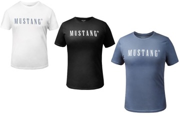 T-shirt męski okrągły dekolt Mustang r. L ZESTAW 3 SZTUK