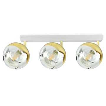 Lampa Sufitowa Żyrandol Biała Złota GLASS BG3 LED