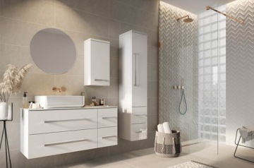 Шкаф подвесной глянцевый Granada белый, ширина 30 см, высота 62,5 см.