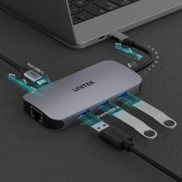 Концентратор USB Type-C -> USB 3.1 x3 RJ-45 HDMI-ридер