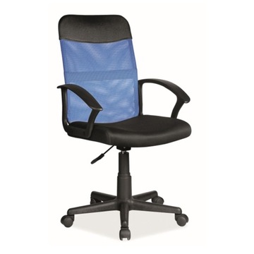 obrotowy fotel Q-702 oparcie siatkowe Blue Signal
