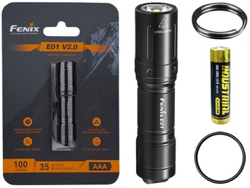 Latarka ręczna Fenix E01 V2.0 czarna E01V2.0 black MINIATUROWA LED
