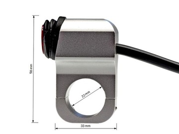 Włącznik, przełącznik podśw. LED CNC 22 mm srebrny