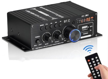 WZMACNIACZ SAMOCHODOWY BLUETOOTH 2 KANAŁY 12V