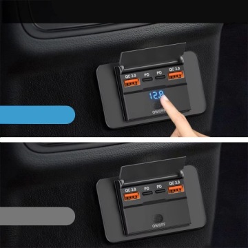 Автомобильная розетка 12V 24V 4 USB PD QC 3.0 ON OFF 96W flap