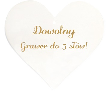 Serce Grawerowane 13x12cm - Dwolny tekst do 5 słow