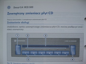 Руководство по магнитоле VW RCD 500 VW Passat B6 Golf V PL