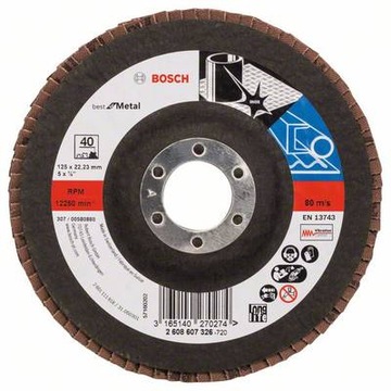 Bosch 2608607326 Listkowa tarcza prosta Best for Metal+Inox 125mm G40 X571