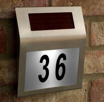 СОЛНЕЧНАЯ ТАБЛИЧКА НОМЕР ДОМА С ПОДСВЕТКОЙ СВЕТОДИОДНОЙ ТАБЛИЧКИ