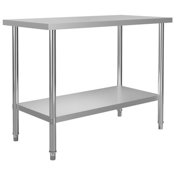 vidaXL Кухонный рабочий стол 120x60x85 см, нержавеющая сталь