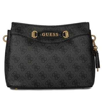 Guess Torba torebka damski kuferek Emera Logo Mini Coal BA931612